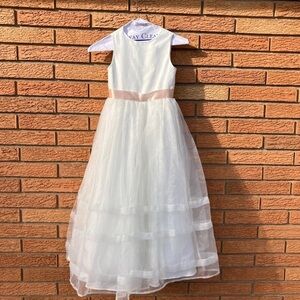 Alfred Angelo Disney Fairy Take Weddings White Pink Formal Kids Dress Sz 7 READ